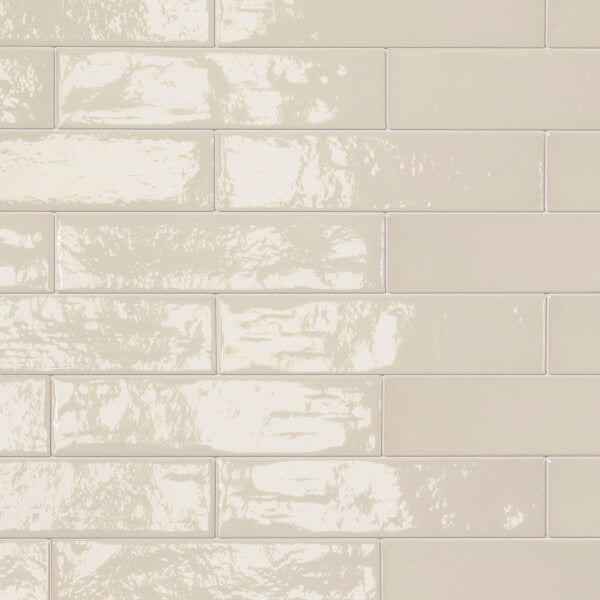 Midgley West Elements Design Ivory 3" x 12" Brick Glossy Porcelain Tile