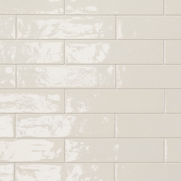 Midgley West Elements Design White 3" x 12" Brick Glossy Porcelain Tile