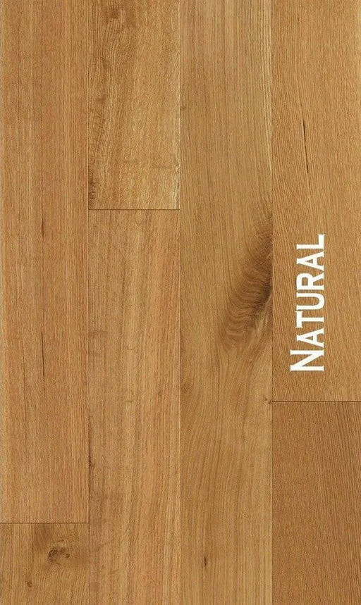 Canadian Standard BOEN Live Pure Natural Oak engineered hardwood flooring featuring 5.4-inch wide planks with natural oak grain