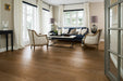 Canadian Standard BOEN California Oak engineered hardwood flooring featuring 5.4-inch wide planks with natural oak grain in a living room
