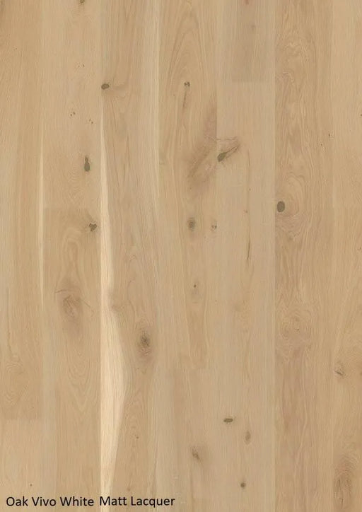 Canadian Standard BOEN Vivo White Oak engineered hardwood flooring featuring 5.4-inch wide planks with natural wood grain