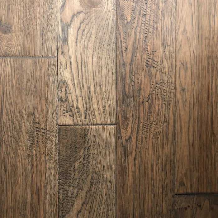 Canadian Standard Brand Coverings Distressed Hickory Gingerbread solid hardwood featuring 5-inch wide handscraped wood grain
