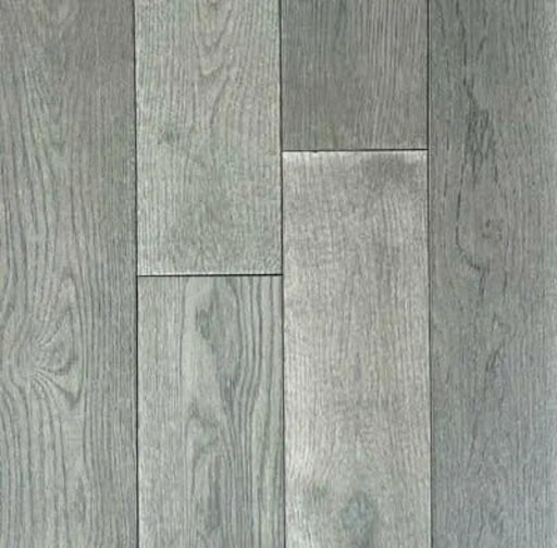 Canadian Standard Brand Coverings Granite Dust Oak solid hardwood featuring 5-inch wide wirebrushed planks with natural wood grain