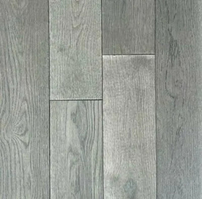 Canadian Standard Brand Coverings Granite Dust Oak solid hardwood featuring 5-inch wide wirebrushed planks with natural wood grain