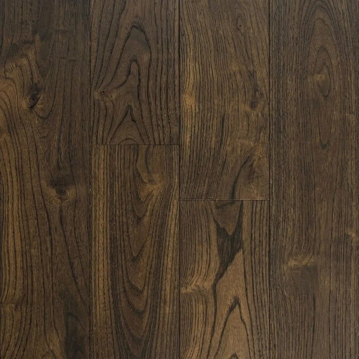 Canadian Standard Brand Coverings Owen Teak solid hardwood featuring 4.75-inch wide planks with wirebrushed natural grain