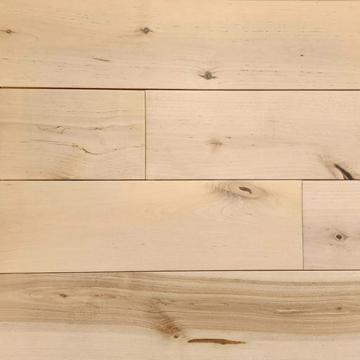 Canadian Standard Brand Coverings Pale Oats Maple solid hardwood featuring 4.75-inch wide planks and distressed grain detailing