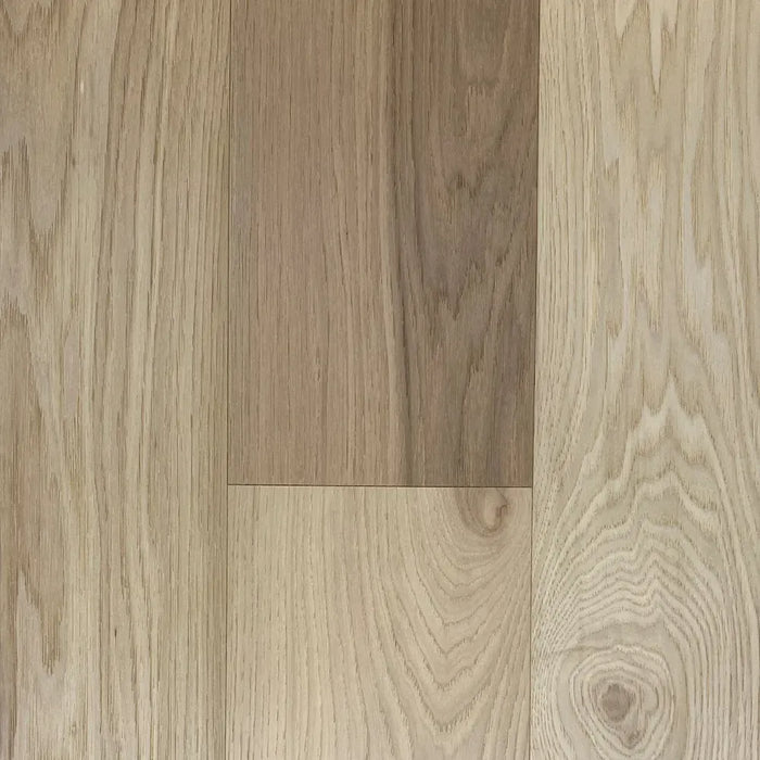 Canadian Standard Brand Surfaces Baywood Hickory engineered hardwood flooring featuring 6.5-inch wide planks with wirebrushed texture
