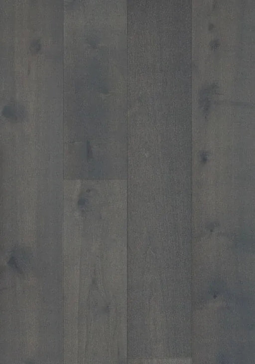 Canadian Standard Brand Surfaces Blacksmith Maple engineered hardwood flooring featuring 7.5-inch wide planks with natural maple grain and wirebrushed texture