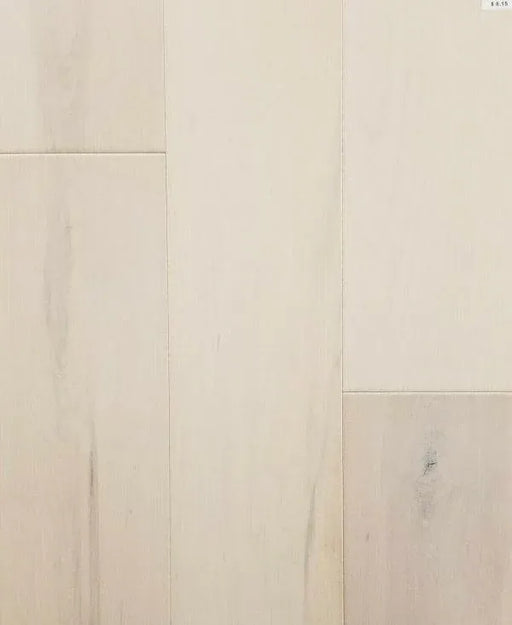 Canadian Standard Brand Surfaces Cotton Ball Maple engineered hardwood flooring featuring 7.5-inch wide planks with wirebrushed texture