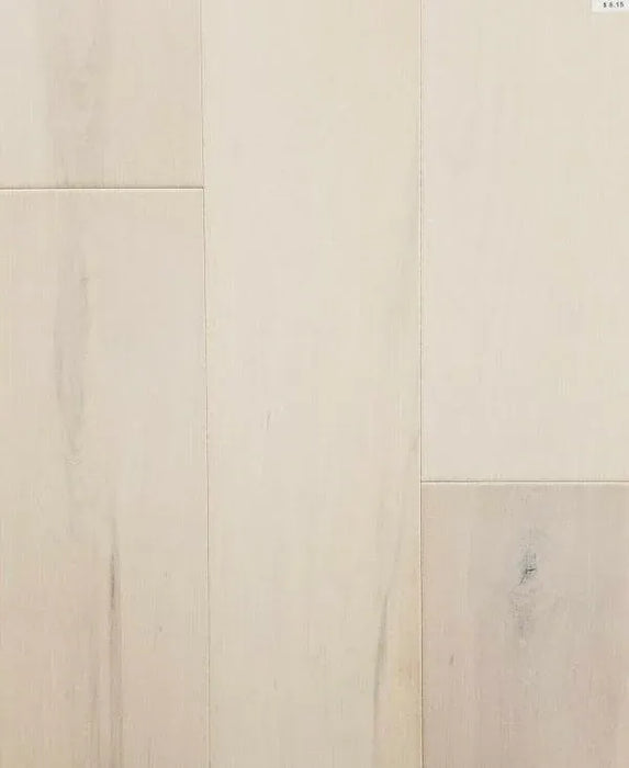 Canadian Standard Brand Surfaces Cotton Ball Maple engineered hardwood flooring featuring 7.5-inch wide planks with wirebrushed texture