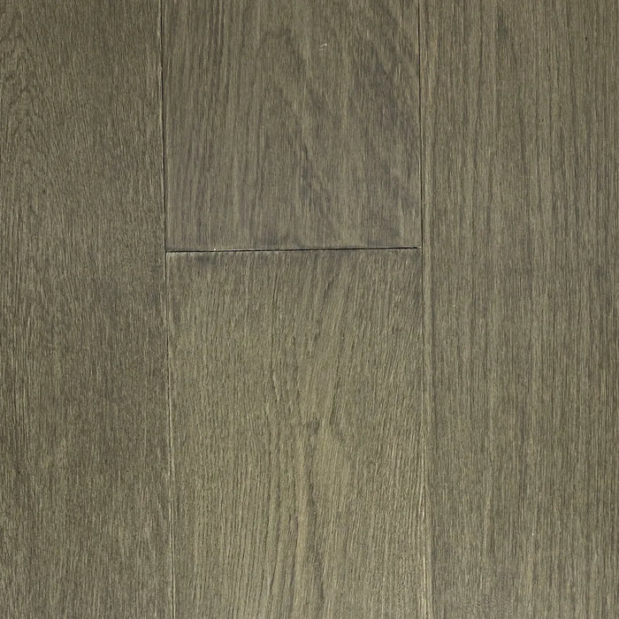 Canadian Standard Brand Surfaces Eclectic Grey Oak engineered hardwood flooring featuring 6-inch wide planks with handscraped and wirebrushed texture
