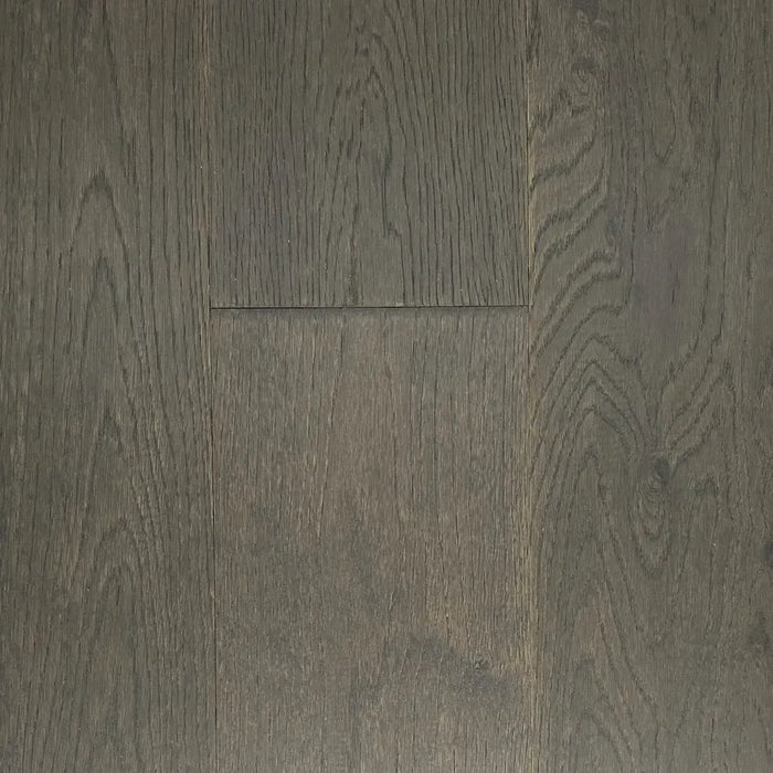 Canadian Standard Brand Surfaces Midtown Brown Oak engineered hardwood flooring featuring 6-inch wide planks with handscraped and wirebrushed surface texture