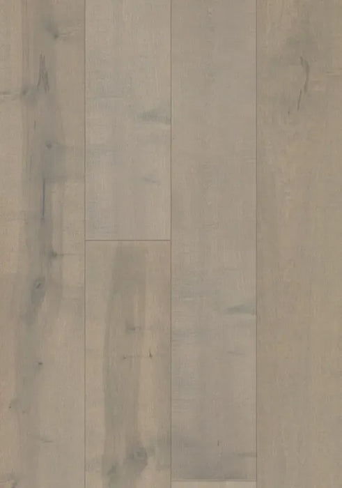 Canadian Standard Brand Surfaces Millstead Maple engineered hardwood flooring featuring 7.5-inch wide planks with wirebrushed texture