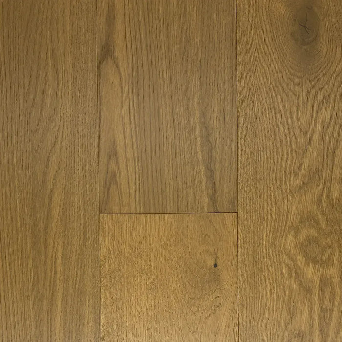 Canadian Standard Brand Surfaces Monterey Oak engineered hardwood flooring featuring 6.5-inch wide planks with wirebrushed texture