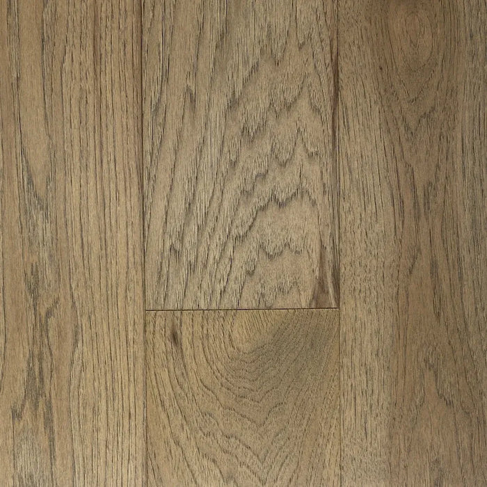 Canadian Standard Brand Surfaces Morro Bay Hickory engineered hardwood flooring featuring 6.5-inch wide planks with natural hickory grain and wirebrushed texture