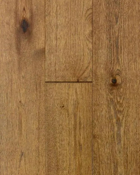 Canadian Standard Brand Surfaces Oregon Coast Hickory HDF engineered click flooring featuring 6.5-inch wide planks with natural brushed grain