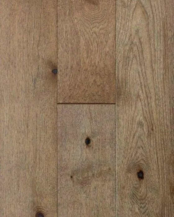 Canadian Standard Brand Surfaces Parisian House Hickory HDF engineered click flooring featuring 6.5-inch wide wirebrushed planks