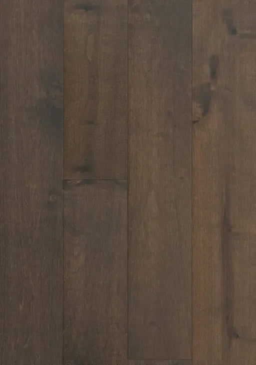 Canadian Standard Brand Surfaces Pottery Barn Maple engineered hardwood flooring featuring 7.5-inch wide planks with wirebrushed texture