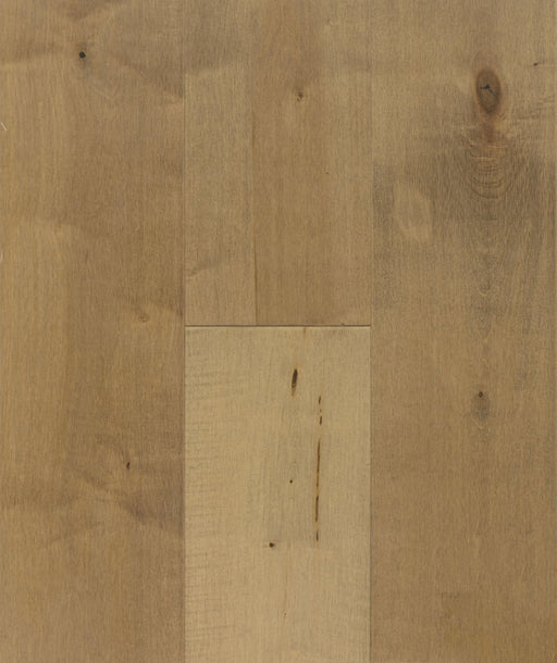 Canadian Standard Brand Surfaces Santee Maple engineered hardwood flooring featuring 6.5-inch wide planks with wirebrushed texture