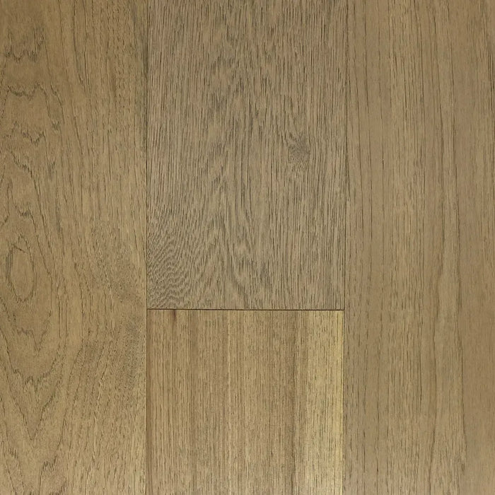 Canadian Standard Brand Surfaces Summerland Hickory engineered hardwood flooring featuring 6.5-inch wide planks with wirebrushed texture