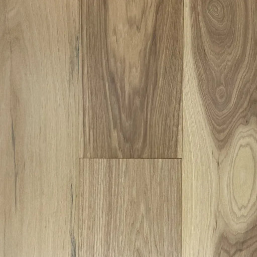 Canadian Standard Brand Surfaces Ventura Hickory engineered hardwood flooring featuring 6.5-inch wide planks with wirebrushed texture