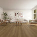 Canadian Standard Eska Evion 9 waterproof WPC vinyl flooring featuring wide wood-look planks with realistic natural grain detailing in a living room