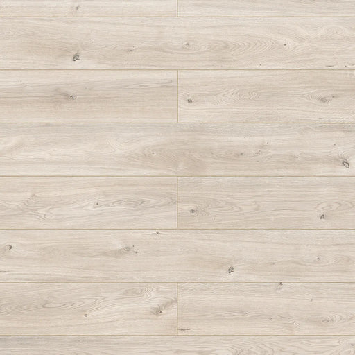 Canadian Standard Inhaus Elandura Seaside 5mm waterproof rigid core vinyl flooring featuring light white-toned wood grain with subtle tonal variation