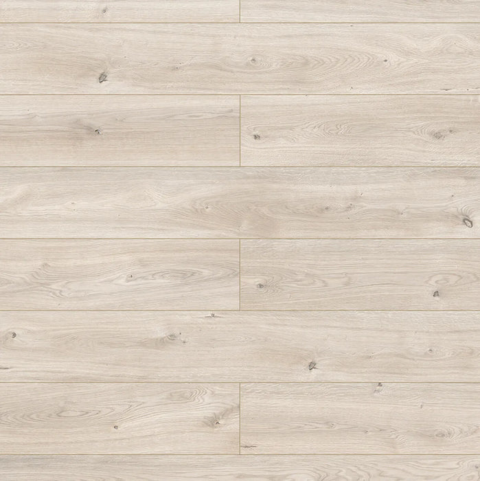 Canadian Standard Inhaus Elandura Seaside 5mm waterproof rigid core vinyl flooring featuring light white-toned wood grain with subtle tonal variation