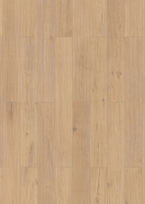 Canadian Standard Inhaus Elandura Sutter 5mm waterproof rigid core vinyl flooring featuring light blonde wood-look grain with medium tonal variation plank layout