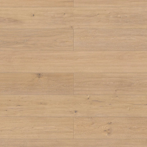 Canadian Standard Inhaus Elandura Sutter 5mm waterproof rigid core vinyl flooring featuring light blonde wood-look grain with medium tonal variation