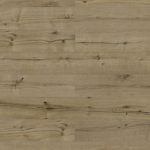 Canadian Standard Inhaus Elandura Woodwind 5mm waterproof rigid core vinyl flooring featuring medium brown wood-look grain with light tonal variation