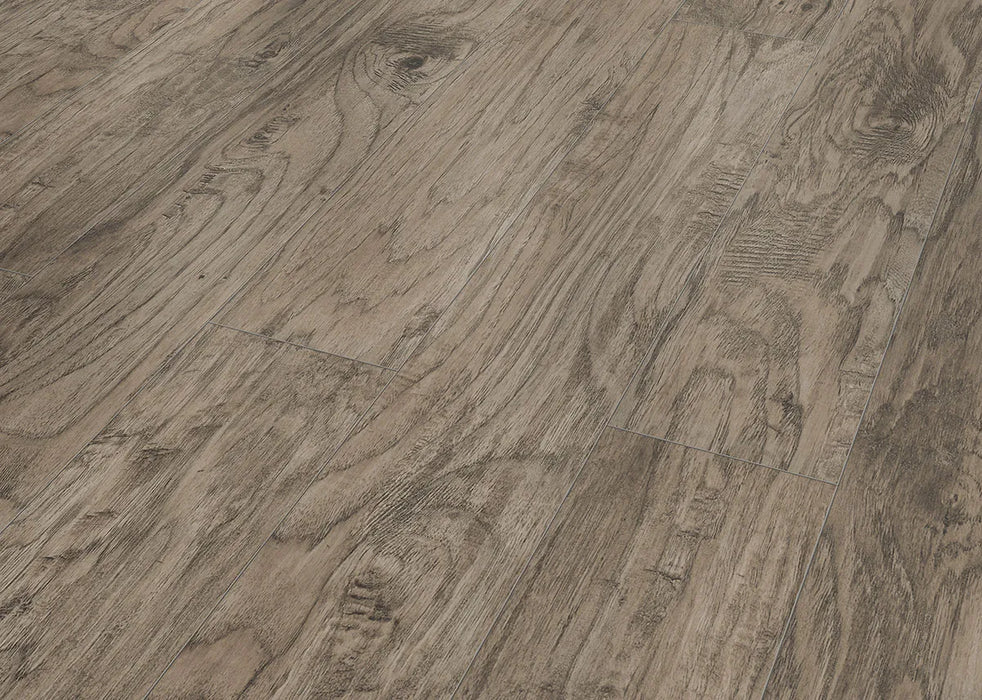 Canadian Standard Inhaus Inspiration Lamdura Folkstone 8mm water-resistant laminate flooring with handscraped embossed-in-register wood-grain texture plank details