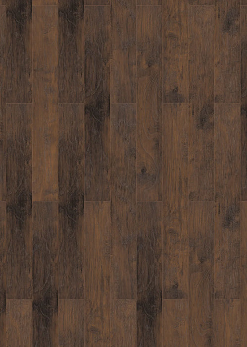 Canadian Standard Inhaus Inspiration Lamdura Tisdale 10mm water-resistant laminate flooring featuring handscraped wood-grain texture and attached pad plank layout