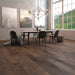 Canadian Standard Inhaus Inspiration Lamdura Tisdale 8mm water-resistant laminate flooring featuring handscraped embossed-in-register wood-grain detailing in a dining room