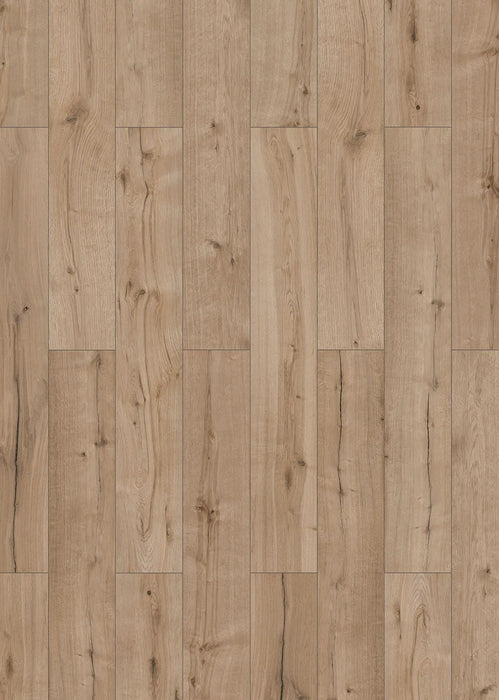 Canadian Standard Inhaus Inspiration Lamdura Woodside 10mm water-resistant laminate flooring with natural wood-look grain and 2mm attached acoustic pad plank layout
