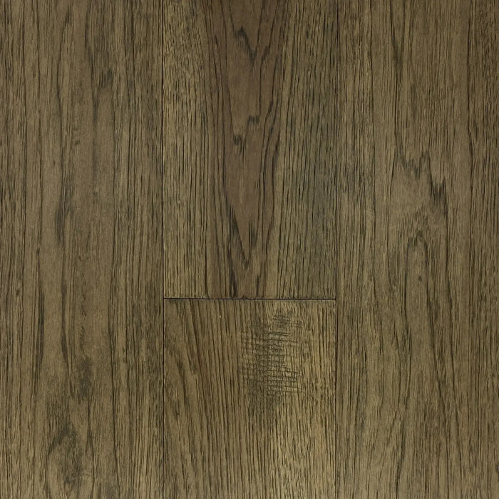 Canadian Standard Novella Fitzgerald American Hickory engineered hardwood flooring featuring 6.5-inch wide planks with natural grain variation and wirebrushed texture