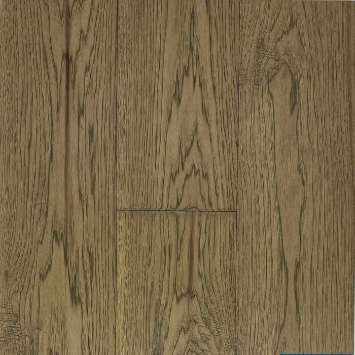 Canadian Standard Novella Hemingway American Hickory engineered hardwood flooring featuring 6.5-inch wide planks with natural grain variation and wirebrushed texture