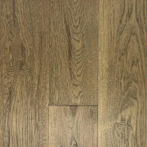 Canadian Standard Novella Orwell American Hickory engineered hardwood flooring featuring 6.5-inch wide planks with natural grain variation and wirebrushed texture