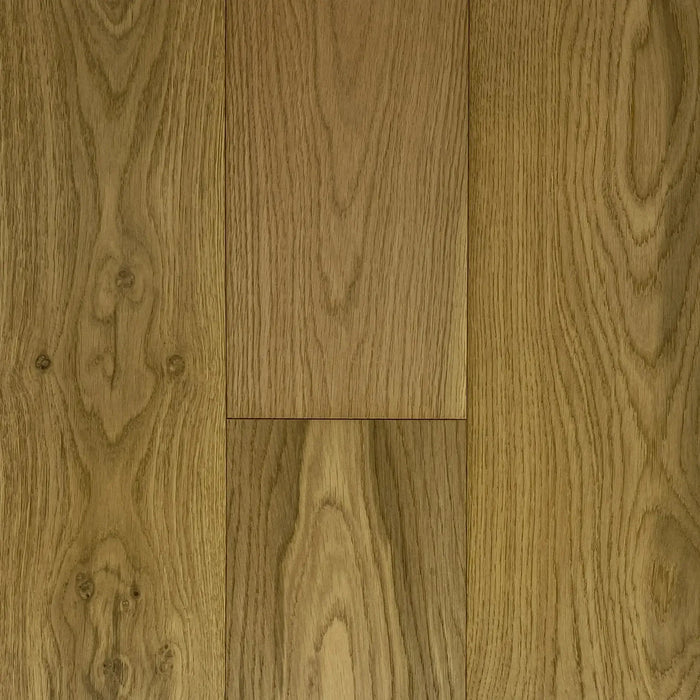 Canadian Standard Novella Rowling Oak engineered hardwood flooring featuring 6.5-inch wide planks with natural wood grain and wirebrushed texture