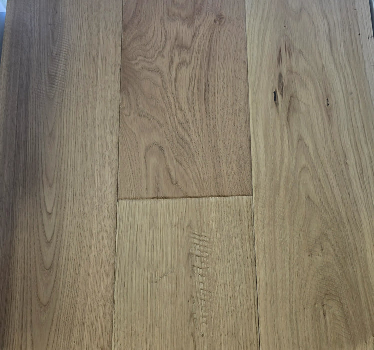 Canadian Standard Origins Wrenwood Oak engineered hardwood featuring 6.5-inch wide planks and smoked stain wood grain