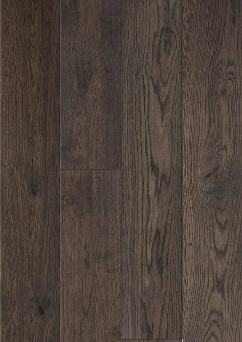 Canadian Standard Origins XL Charleston Oak engineered hardwood flooring featuring 7.5-inch wide planks with handscraped and wirebrushed texture