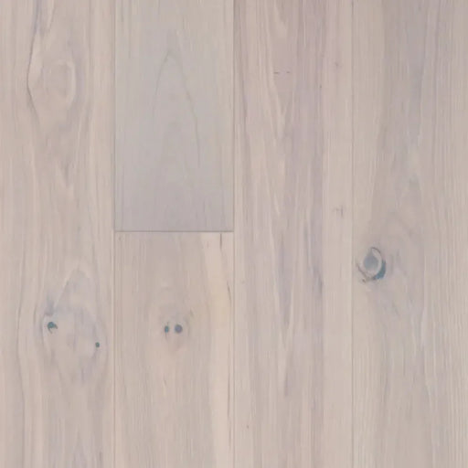 Canadian Standard Origins XL Hayward American Hickory engineered hardwood flooring featuring 7.5-inch wide planks with natural wood grain and wirebrushed texture