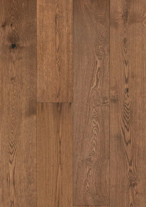 Canadian Standard Origins XL Hudson Oak engineered hardwood flooring featuring 7.5-inch wide planks with handscraped and wirebrushed texture