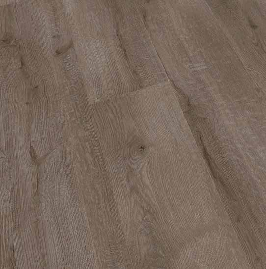 Canadian Standard Ridgecrest Five Peaks 8mm waterproof laminate flooring with 7.72-inch-wide planks, matte finish and realistic wood-look grain plank detail closeup