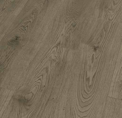 Canadian Standard Ridgecrest Oak Bridge 8mm waterproof laminate flooring with 7.72-inch-wide planks, matte finish and authentic wood-inspired plank pattern detail closeup