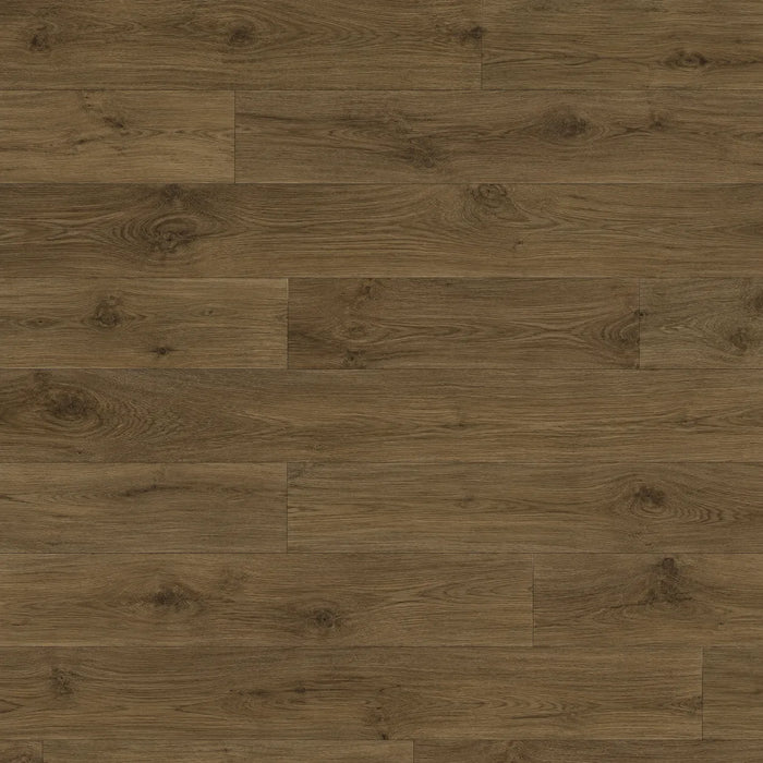 Canadian Standard Ridgecrest Oak Bridge 8mm waterproof laminate flooring with 7.72-inch-wide planks, matte finish and authentic wood-inspired plank pattern