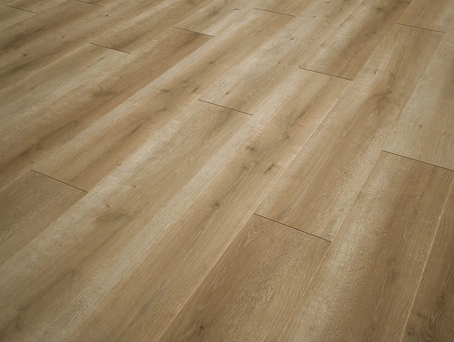 Canadian Standard SONO Eclipse Canim Oak 5.5mm flooring featuring 8-inch wide planks with natural oak-look grain detailing plank detail closeup