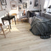 Canadian Standard SONO Eclipse Forest Grove Oak flooring featuring 8-inch wide planks with realistic oak-look wood grain in a bedroom
