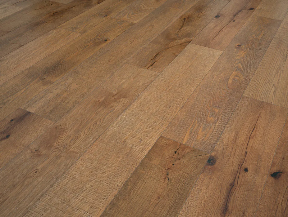Canadian Standard SONO Eclipse Riverview Oak flooring featuring 8-inch wide planks with oak-inspired wood grain detail closeup