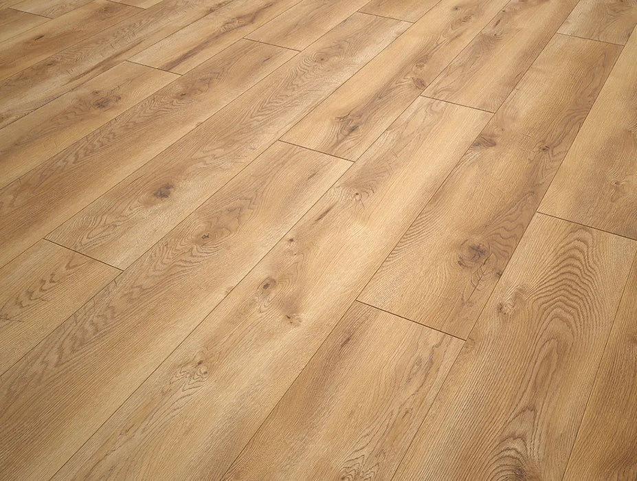Canadian Standard SONO Eclipse Sandhill Oak flooring featuring 8-inch wide planks with realistic oak-inspired grain detail closeup